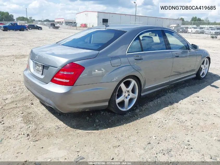 2012 Mercedes-Benz S 550 VIN: WDDNG7DB0CA419685 Lot: 42752156