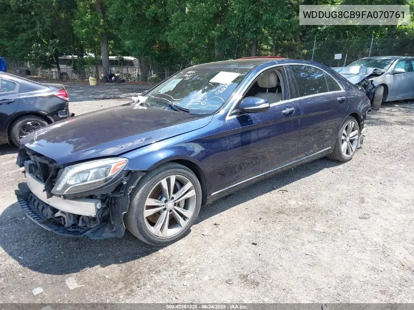 2015 Mercedes-Benz S 550 VIN: WDDUG8CB9FA070761 Lot: 42561320