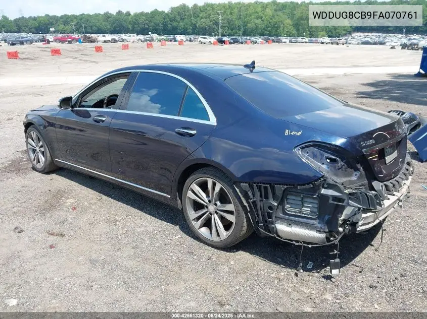 2015 Mercedes-Benz S 550 VIN: WDDUG8CB9FA070761 Lot: 42561320