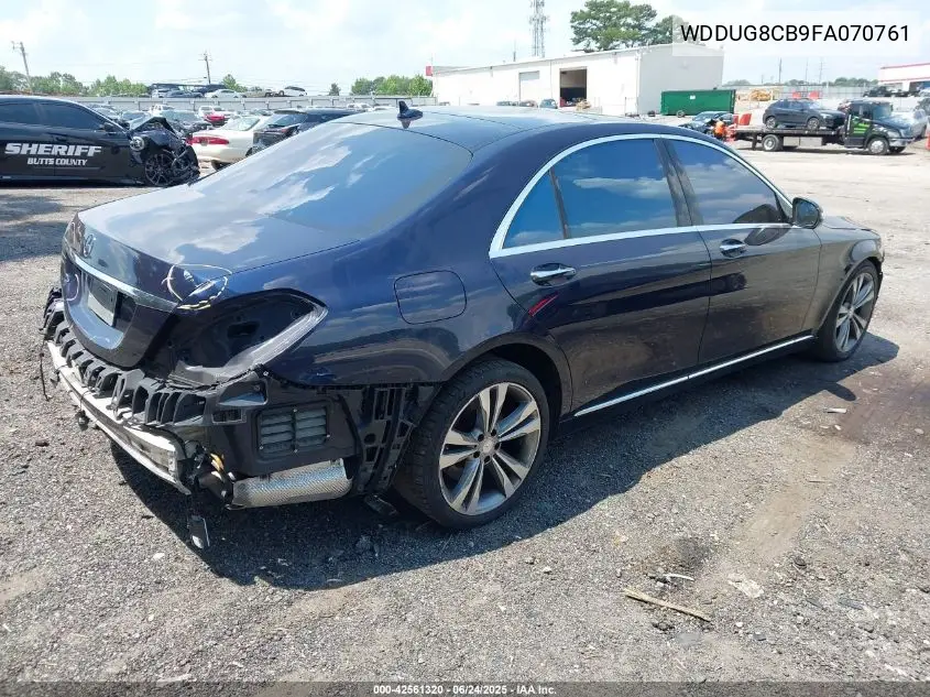2015 Mercedes-Benz S 550 VIN: WDDUG8CB9FA070761 Lot: 42561320