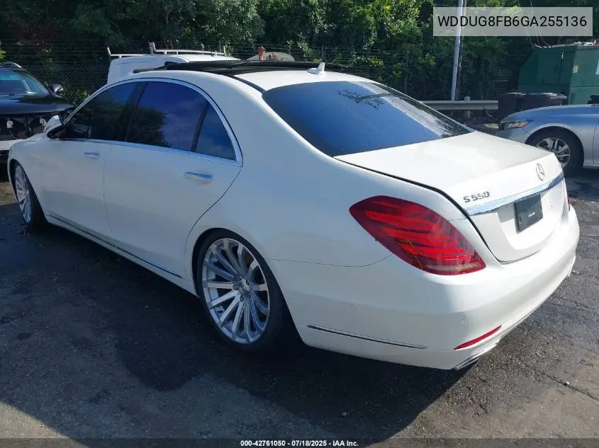 2016 Mercedes-Benz S 550 4Matic VIN: WDDUG8FB6GA255136 Lot: 42761050