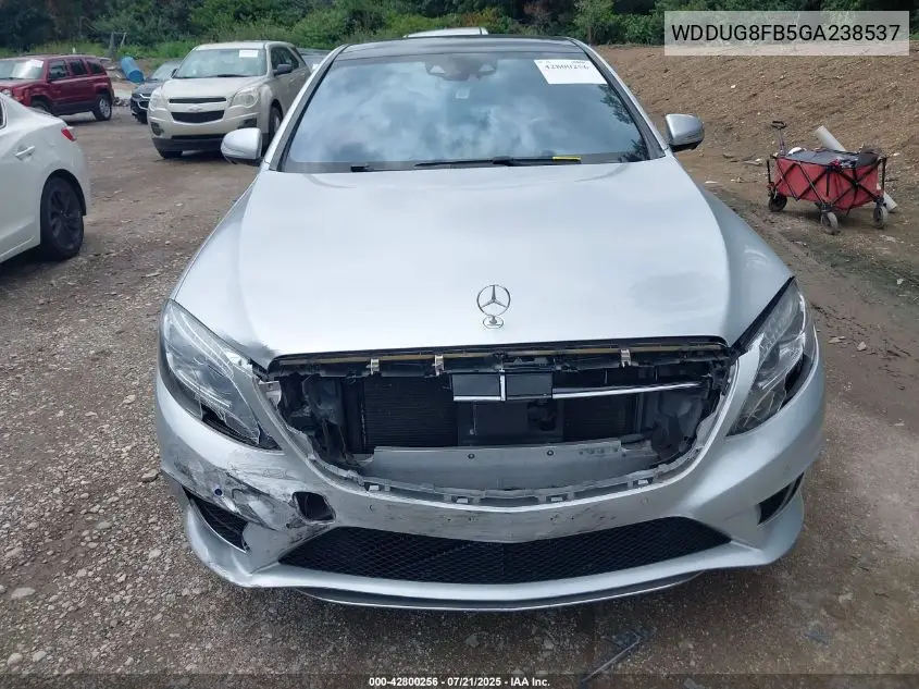2016 Mercedes-Benz S 550 4Matic VIN: WDDUG8FB5GA238537 Lot: 42800256