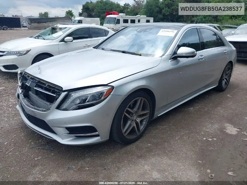 2016 Mercedes-Benz S 550 4Matic VIN: WDDUG8FB5GA238537 Lot: 42800256