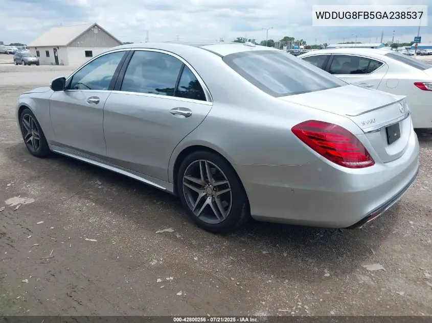 2016 Mercedes-Benz S 550 4Matic VIN: WDDUG8FB5GA238537 Lot: 42800256
