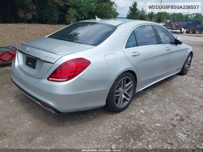 2016 Mercedes-Benz S 550 4Matic VIN: WDDUG8FB5GA238537 Lot: 42800256