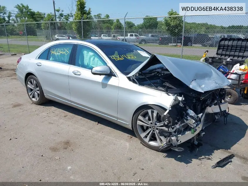2019 Mercedes-Benz S 450 4Matic VIN: WDDUG6EB4KA438338 Lot: 42614225