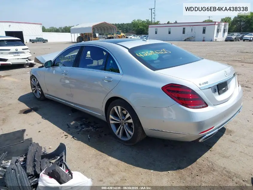 2019 Mercedes-Benz S 450 4Matic VIN: WDDUG6EB4KA438338 Lot: 42614225