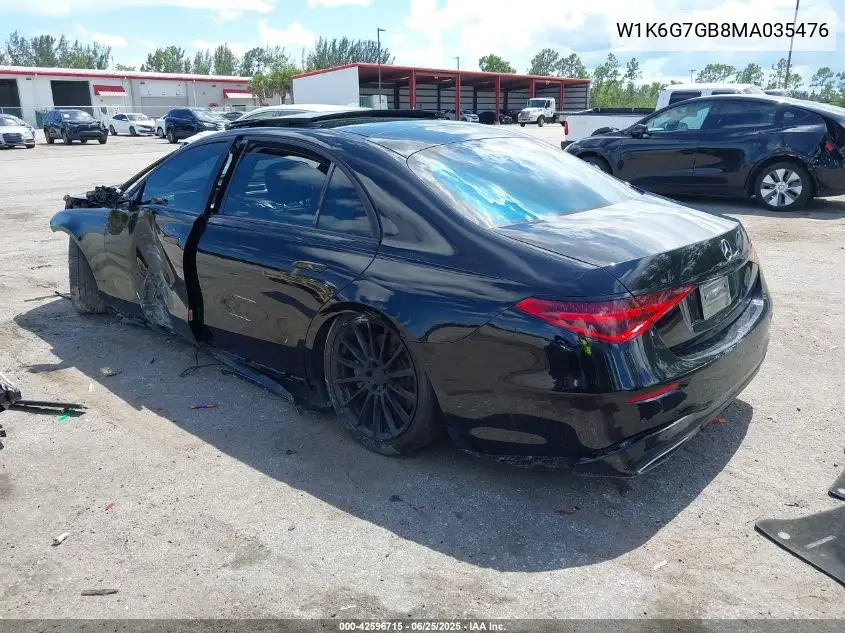 2021 Mercedes-Benz S 580 4Matic VIN: W1K6G7GB8MA035476 Lot: 42596715