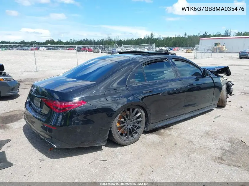 2021 Mercedes-Benz S 580 4Matic VIN: W1K6G7GB8MA035476 Lot: 42596715