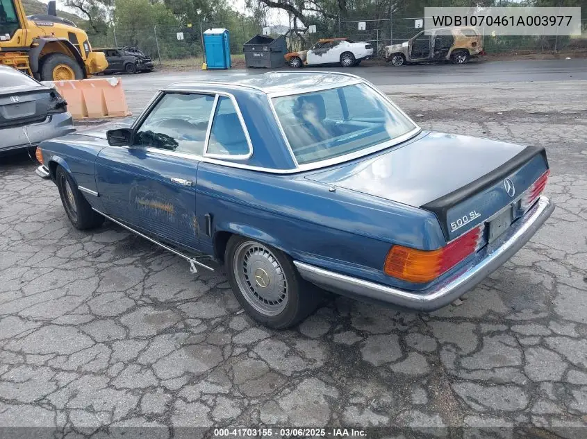 1984 Mercedes-Benz Sl 500 VIN: WDB1070461A003977 Lot: 41703155