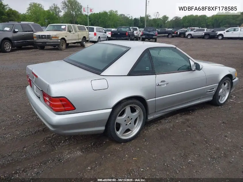 1999 Mercedes-Benz Sl 500 VIN: WDBFA68F8XF178585 Lot: 42256180