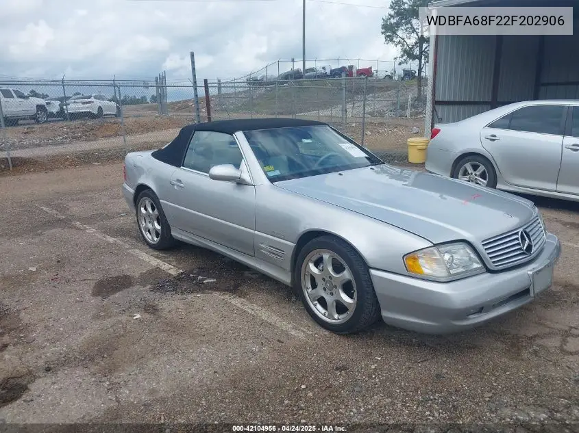 2002 Mercedes-Benz Sl 500 VIN: WDBFA68F22F202906 Lot: 42104956