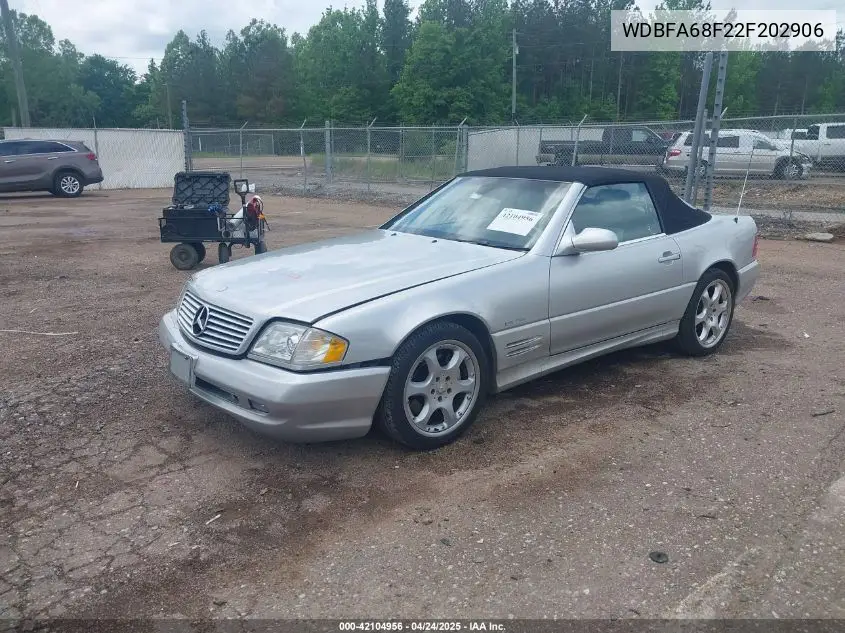 2002 Mercedes-Benz Sl 500 VIN: WDBFA68F22F202906 Lot: 42104956