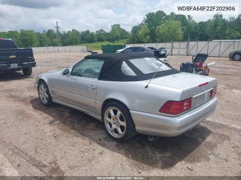 2002 Mercedes-Benz Sl 500 VIN: WDBFA68F22F202906 Lot: 42104956