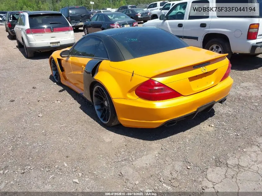 2003 Mercedes-Benz Sl 500 VIN: WDBSK75F33F044194 Lot: 41982618