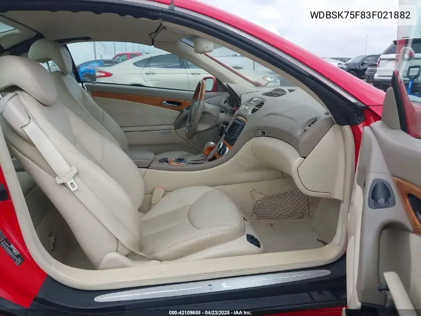 2003 Mercedes-Benz Sl 500 VIN: WDBSK75F83F021882 Lot: 42109858
