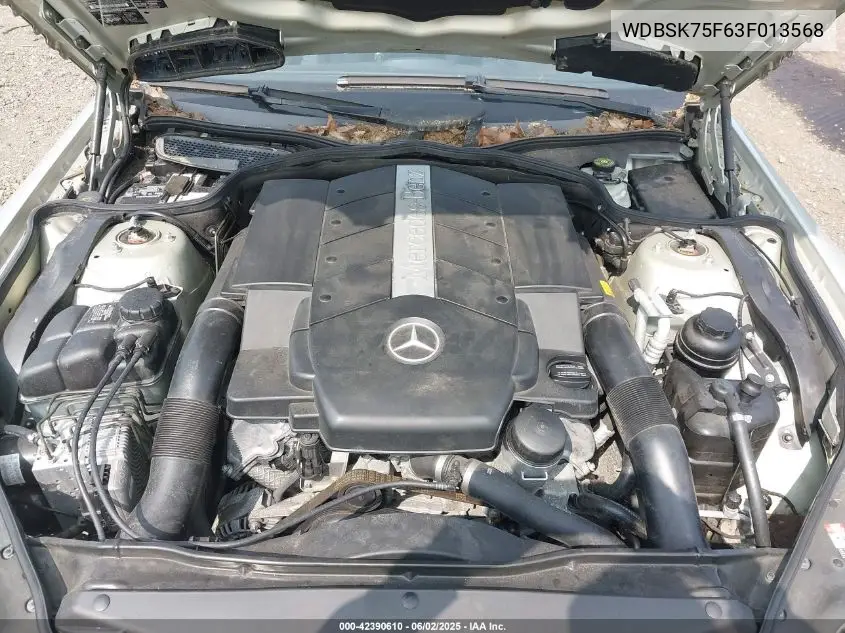 2003 Mercedes-Benz Sl 500 VIN: WDBSK75F63F013568 Lot: 42390610