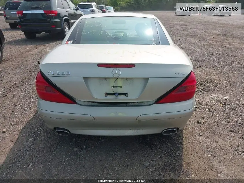 2003 Mercedes-Benz Sl 500 VIN: WDBSK75F63F013568 Lot: 42390610