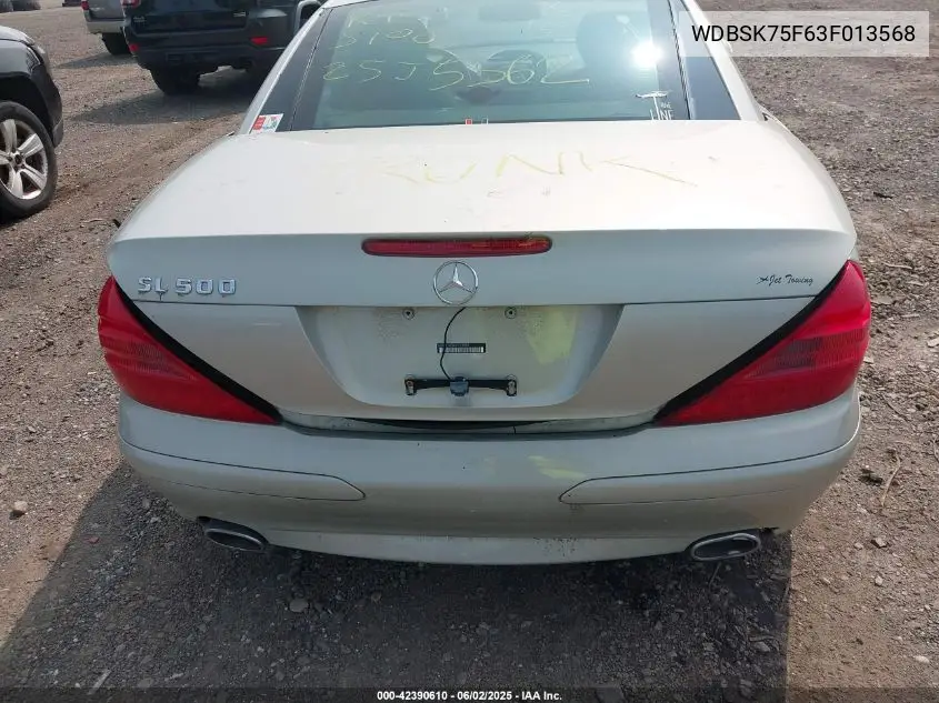 2003 Mercedes-Benz Sl 500 VIN: WDBSK75F63F013568 Lot: 42390610