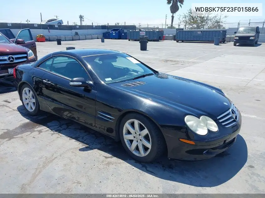 2003 Mercedes-Benz Sl 500 VIN: WDBSK75F23F015866 Lot: 42415510
