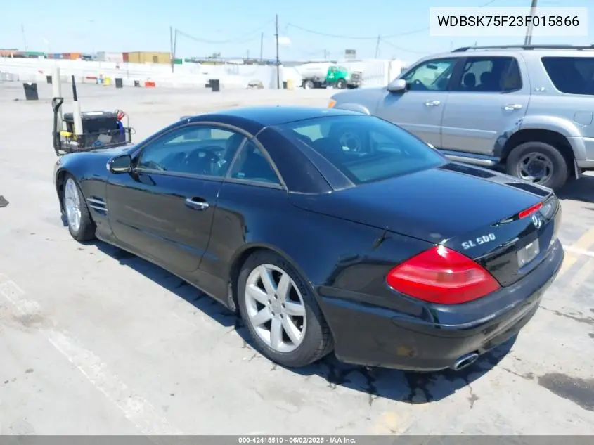 2003 Mercedes-Benz Sl 500 VIN: WDBSK75F23F015866 Lot: 42415510