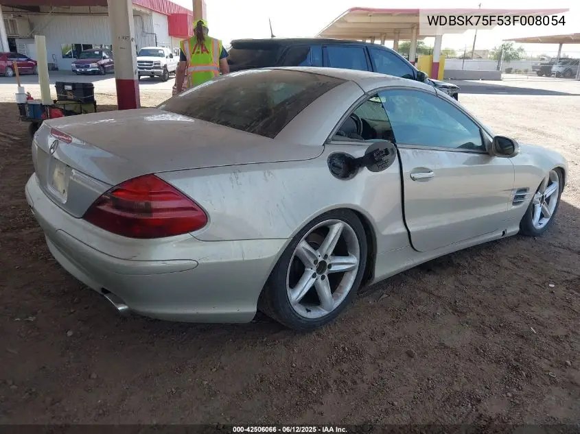 2003 Mercedes-Benz Sl 500 VIN: WDBSK75F53F008054 Lot: 42506066