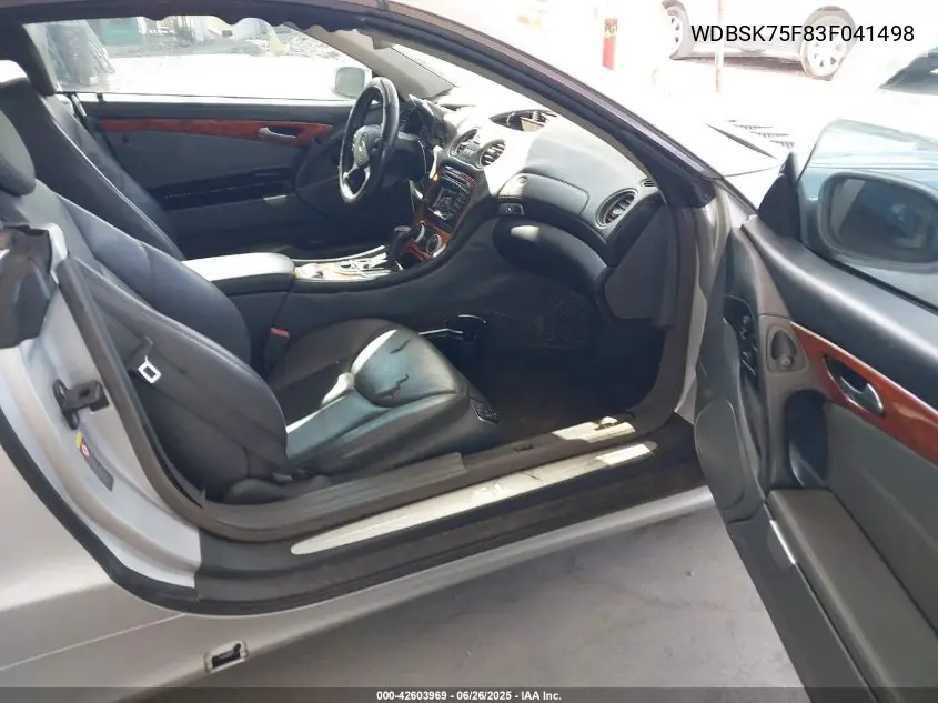 2003 Mercedes-Benz Sl 500 VIN: WDBSK75F83F041498 Lot: 42603969