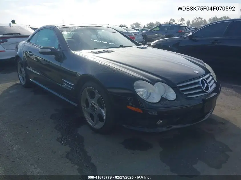 2004 Mercedes-Benz Sl 500 VIN: WDBSK75F04F070592 Lot: 41673779