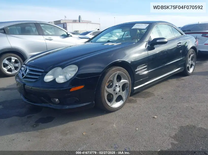 2004 Mercedes-Benz Sl 500 VIN: WDBSK75F04F070592 Lot: 41673779