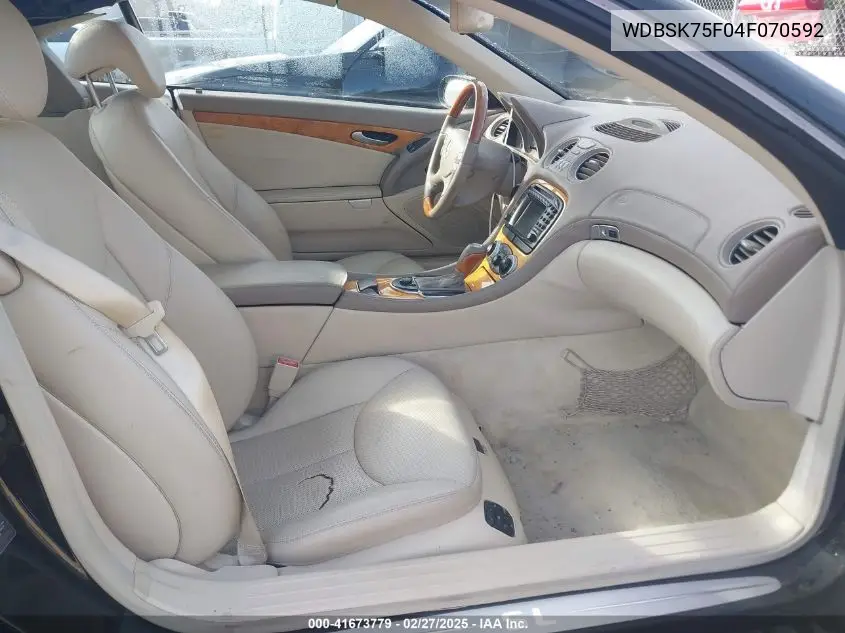 2004 Mercedes-Benz Sl 500 VIN: WDBSK75F04F070592 Lot: 41673779