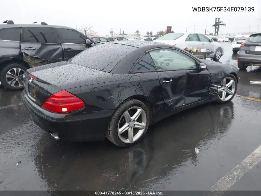 2004 Mercedes-Benz Sl 500 VIN: WDBSK75F34F079139 Lot: 41778245