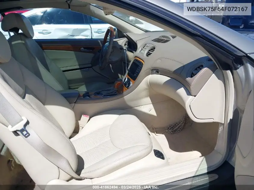 2004 Mercedes-Benz Sl 500 VIN: WDBSK75F64F072167 Lot: 41862494