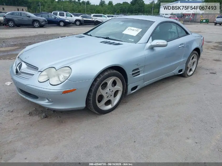 2004 Mercedes-Benz Sl 500 VIN: WDBSK75F54F067493 Lot: 42548735