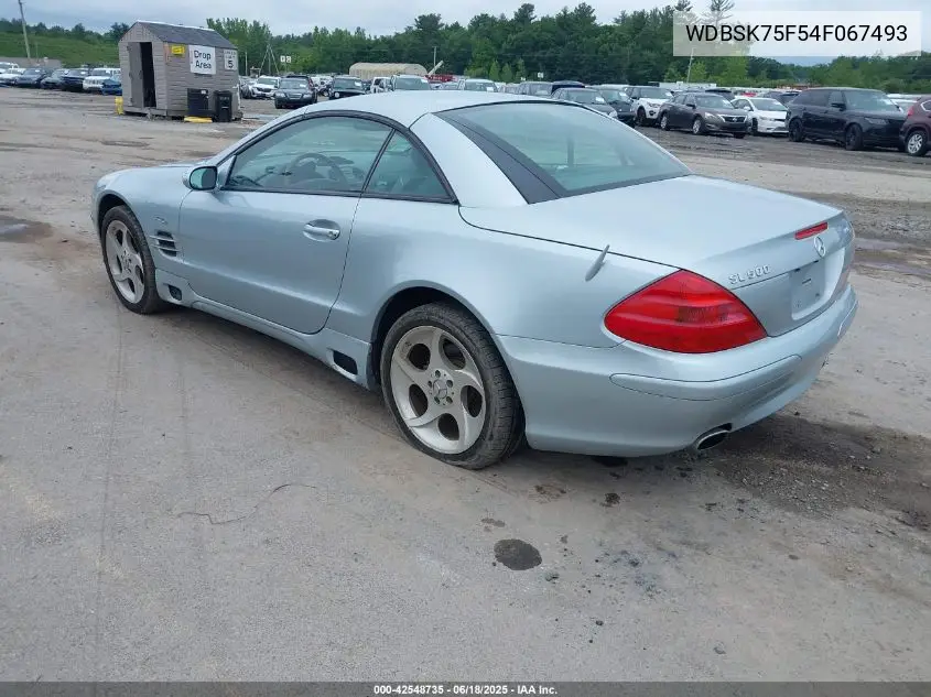 2004 Mercedes-Benz Sl 500 VIN: WDBSK75F54F067493 Lot: 42548735