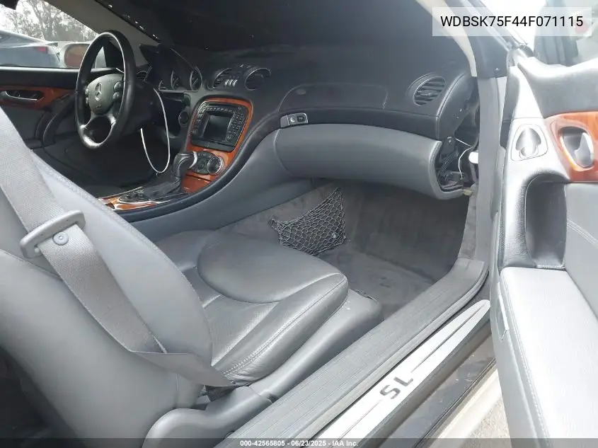 2004 Mercedes-Benz Sl 500 VIN: WDBSK75F44F071115 Lot: 42565805