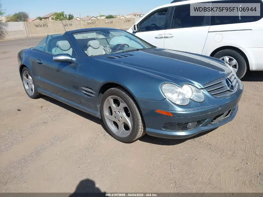 2005 Mercedes-Benz Sl 500 VIN: WDBSK75F95F106944 Lot: 41970698