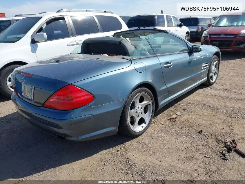 2005 Mercedes-Benz Sl 500 VIN: WDBSK75F95F106944 Lot: 41970698