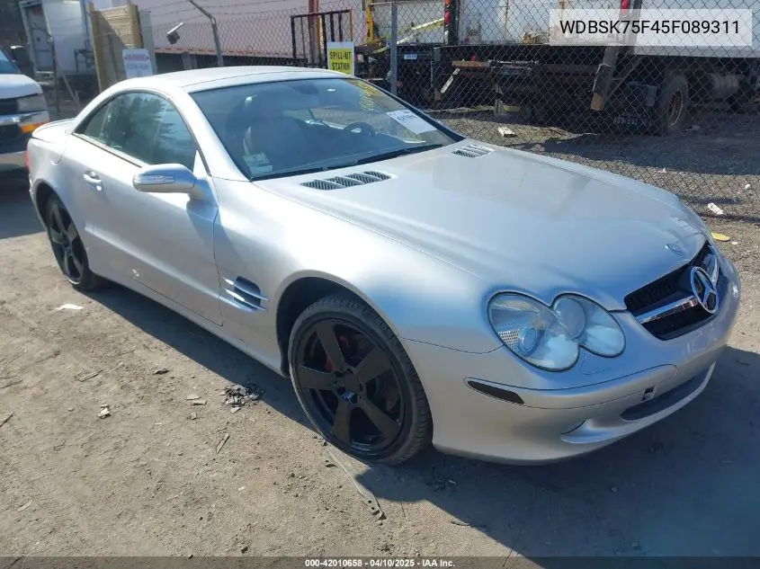 2005 Mercedes-Benz Sl 500 VIN: WDBSK75F45F089311 Lot: 42010658