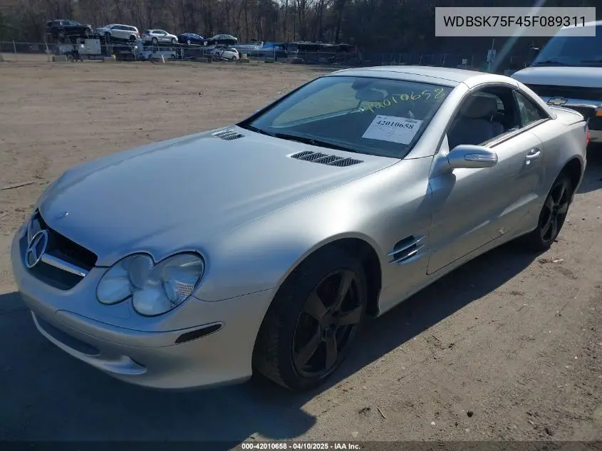2005 Mercedes-Benz Sl 500 VIN: WDBSK75F45F089311 Lot: 42010658