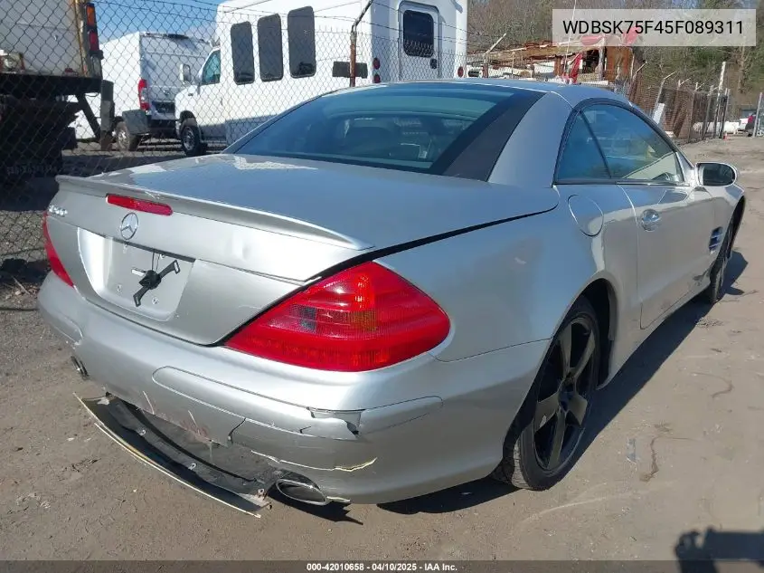 2005 Mercedes-Benz Sl 500 VIN: WDBSK75F45F089311 Lot: 42010658