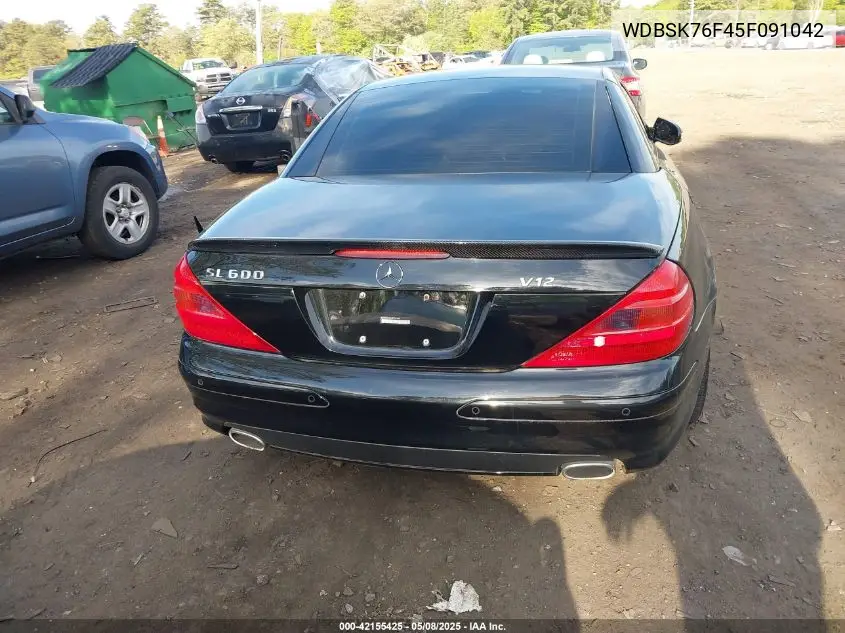 2005 Mercedes-Benz Sl 600 VIN: WDBSK76F45F091042 Lot: 42155425