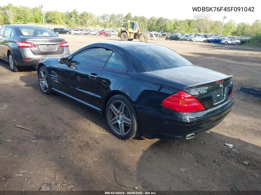 2005 Mercedes-Benz Sl 600 VIN: WDBSK76F45F091042 Lot: 42155425
