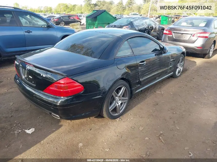 2005 Mercedes-Benz Sl 600 VIN: WDBSK76F45F091042 Lot: 42155425
