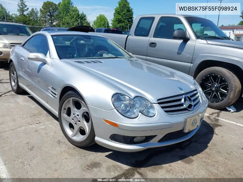 2005 Mercedes-Benz Sl 500 VIN: WDBSK75F55F098924 Lot: 42215237