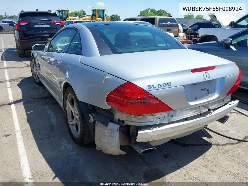 2005 Mercedes-Benz Sl 500 VIN: WDBSK75F55F098924 Lot: 42215237
