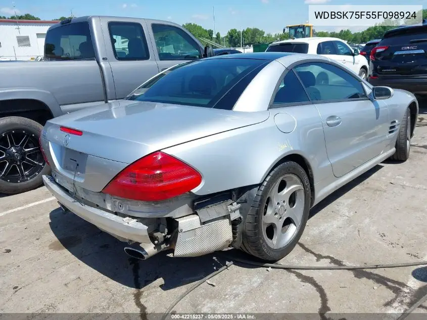 2005 Mercedes-Benz Sl 500 VIN: WDBSK75F55F098924 Lot: 42215237