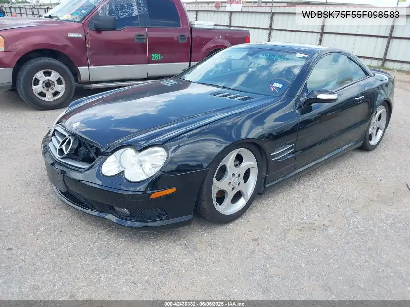 2005 Mercedes-Benz Sl 500 VIN: WDBSK75F55F098583 Lot: 42430332