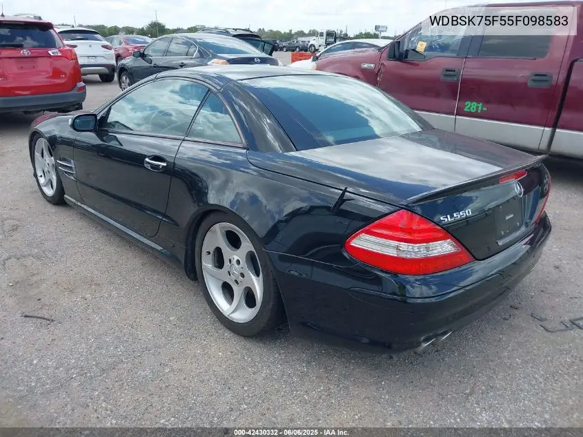 2005 Mercedes-Benz Sl 500 VIN: WDBSK75F55F098583 Lot: 42430332