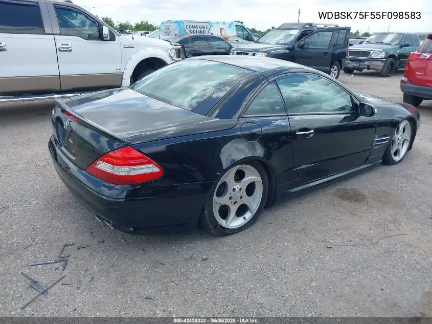 2005 Mercedes-Benz Sl 500 VIN: WDBSK75F55F098583 Lot: 42430332