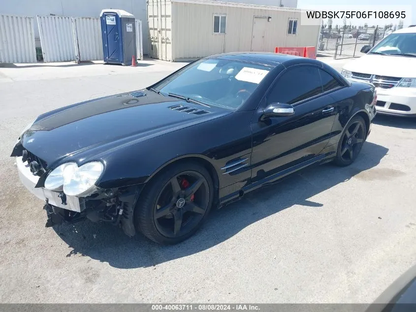 2006 Mercedes-Benz Sl 500 VIN: WDBSK75F06F108695 Lot: 40063711